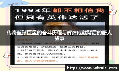 传奇篮球巨星的奋斗历程与辉煌成就背后的感人故事